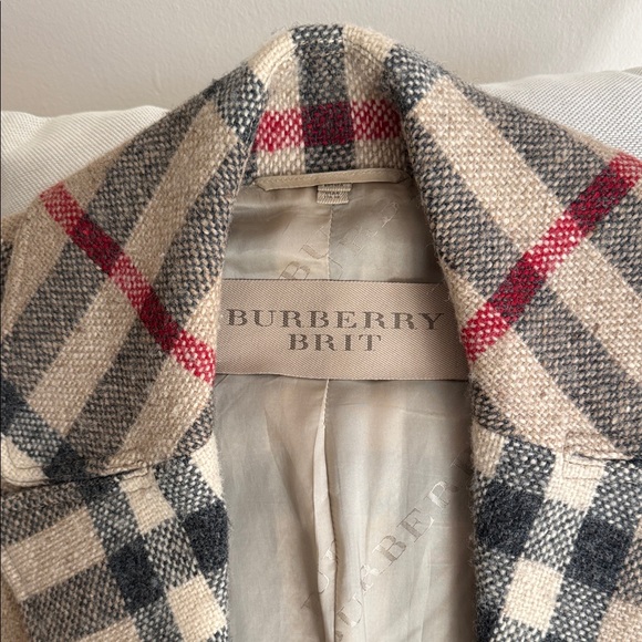 Burberry Brit Plaid Double-Breasted Women's Coat - Picture 2 of 5